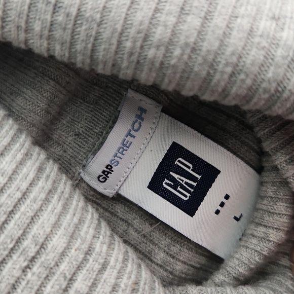 Gap Shirt Womens Size L Pullover Gray  Ribbed Bodycon Turtleneck Longsleeve New - Picture 8 of 9